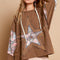 POL Star Patchwork Raw Edge French Terry Hoodie