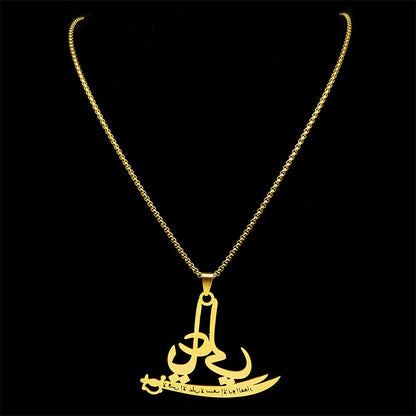 Arabic Palestine Pendant Necklace All-match Stainless Steel Electroplated Ornament