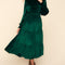 Haptics Mock Neck Smocked Waist Velvet Tiered Dress