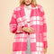 Davi & Dani Plaid Open Front Drop Shoulder Longline Coat