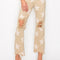 RISEN Full Size High Rise Star Printed Frayed Hem Jeans