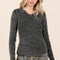 Mittoshop Mineral Wash Fitted Long Sleeve Rib Knit Top