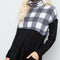 Celeste Full Size Pocketed Plaid Turtleneck Long Sleeve Blouse