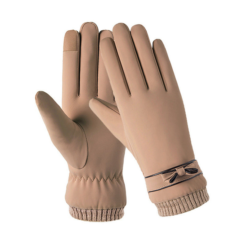 Winter gloves female skin feel