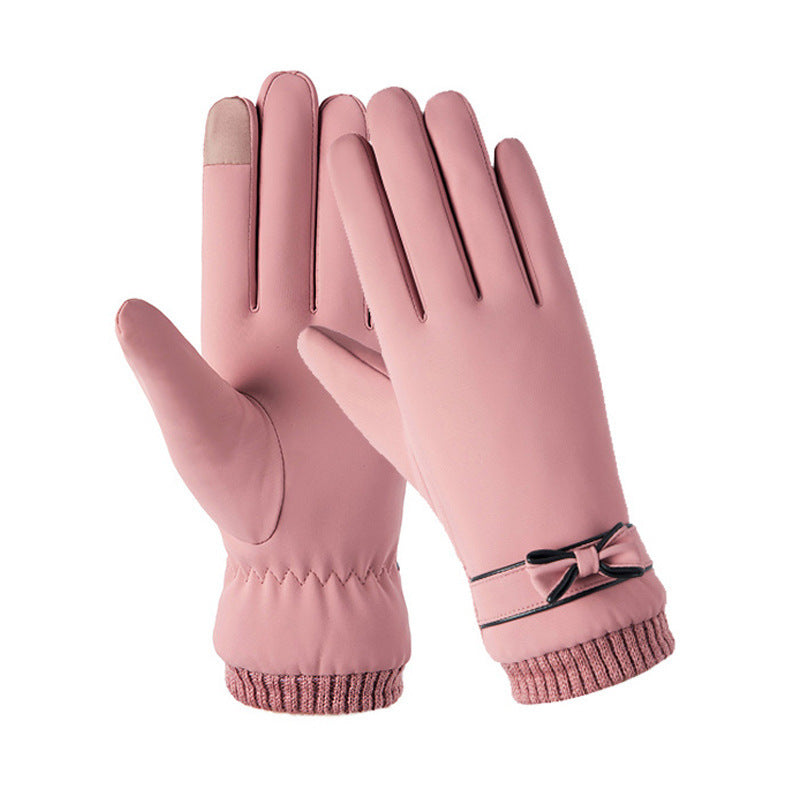 Winter gloves female skin feel