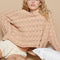 POL Round Neck Cable Knit Cropped Sweater