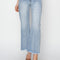 RISEN High Rise Crop Wide Fray Hem Jeans