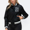 Love Me Now PU Leather Contrast Snap Down Bomber Jacket