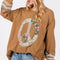 SAGE + FIG Peace Applique Patch Long Sleeve Top