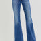 RISEN Full Size Low Rise Flare Jeans with Pockets