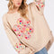 SAGE + FIG Daisy Patch Applique Long Sleeve Sweatshirt